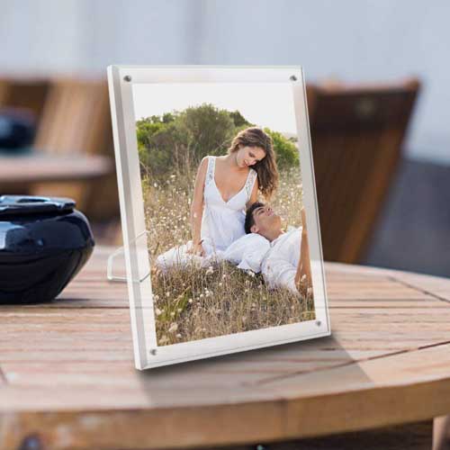 acrylic photo frame with metal